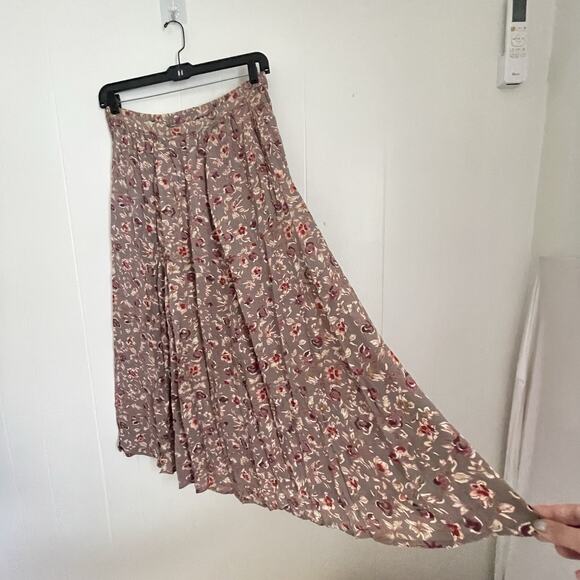 Vintage 70s Adini India Rayon Floral Midi Skirt S Boho Cottagecore NWT Deadstock - Picture 3 of 8